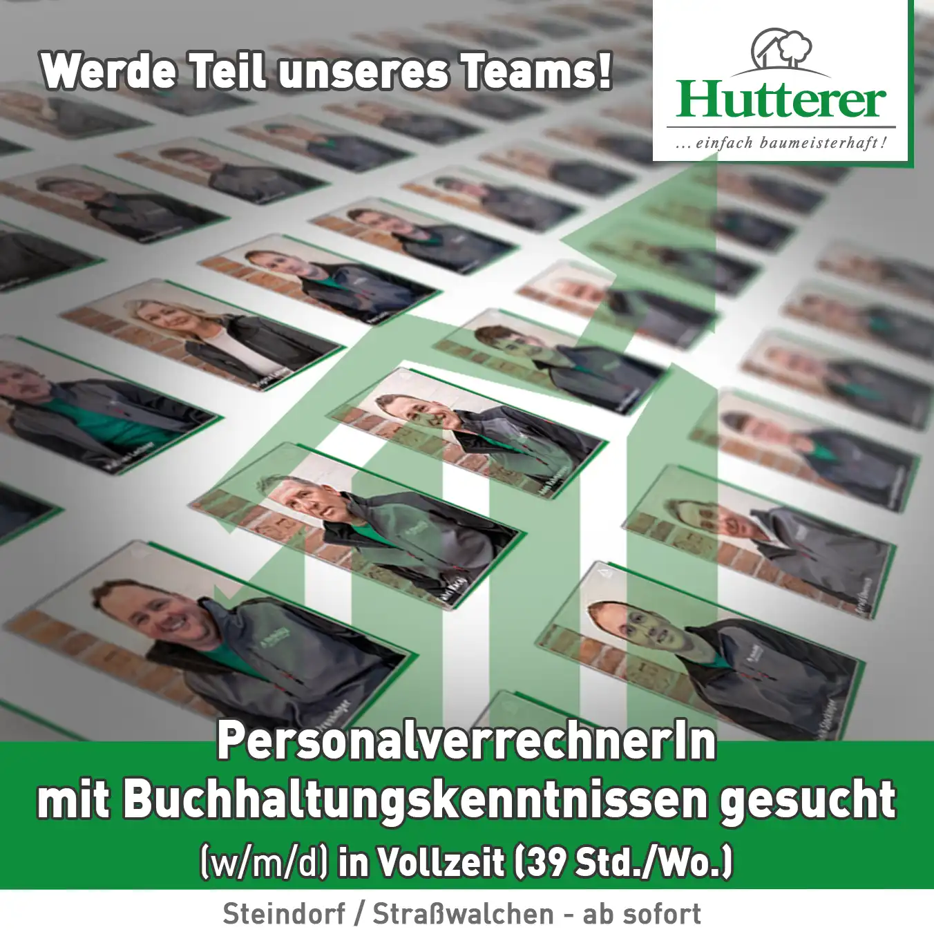 Ein Bild einer l&auml;chelnden Putzfrau mit Wischmob im Zeichentrick-Stil &uuml;ber der Anzeige, dass eine Reinigungskraft gesucht wird.